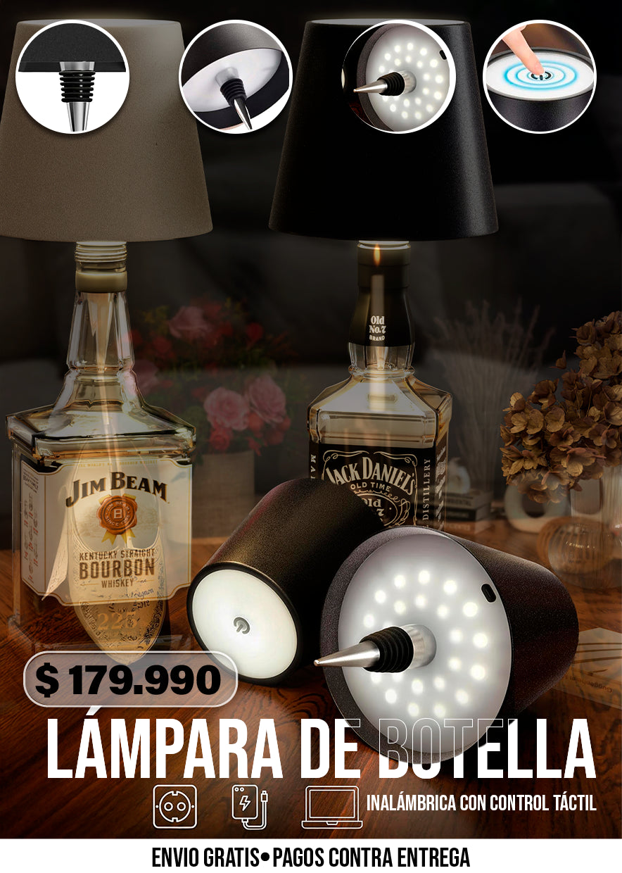 LÁMPARA DE BOTELLA INALÁMBRICA CON CONTROL TÁCTIL