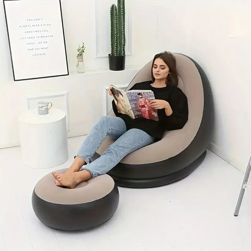 SILLÓN INFLABLE + REPOSA PIES -T