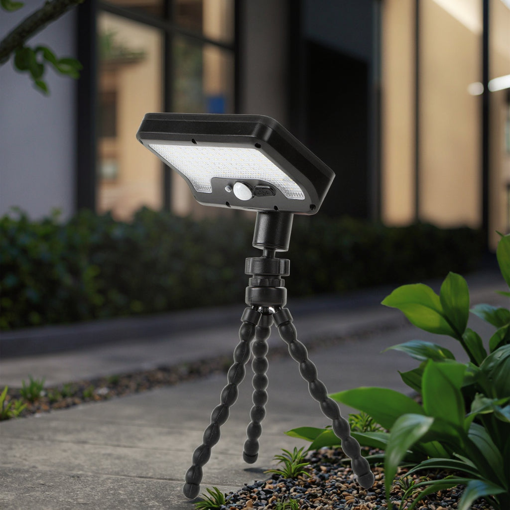 LÁMPARA SOLAR CON SOPORTE TRIPODE FLEXIBLE