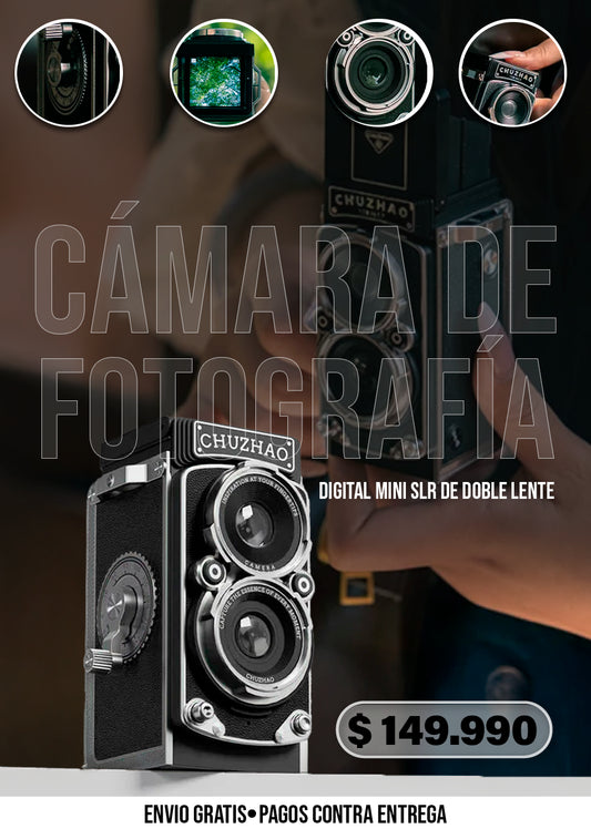 CÁMARA DE FOTOGRAFÍA DIGITAL MINI SLR DE DOBLE LENTE