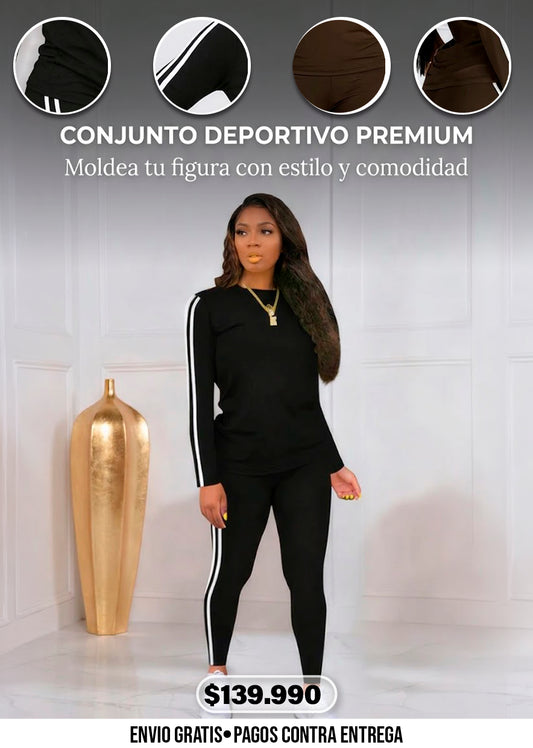 CONJUNTO DEPORTIVO DE DOS PIEZAS PARA MUJER CON MANGAS LARGAS.