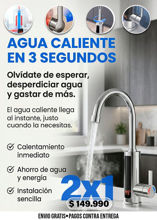 GRIFO CON AGUA CALIENTE INSTANTÁNEA