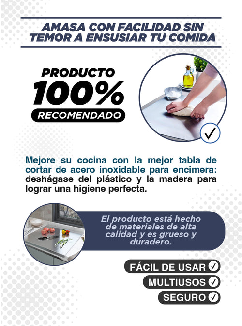 H0064 TABLA PARA AMASAR ACERO INOXIDABLE