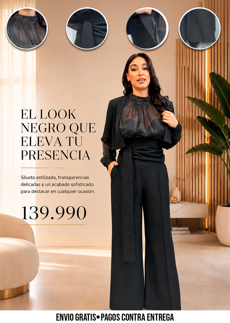 MONO / ENTERIZO NEGRO ELEGANTE