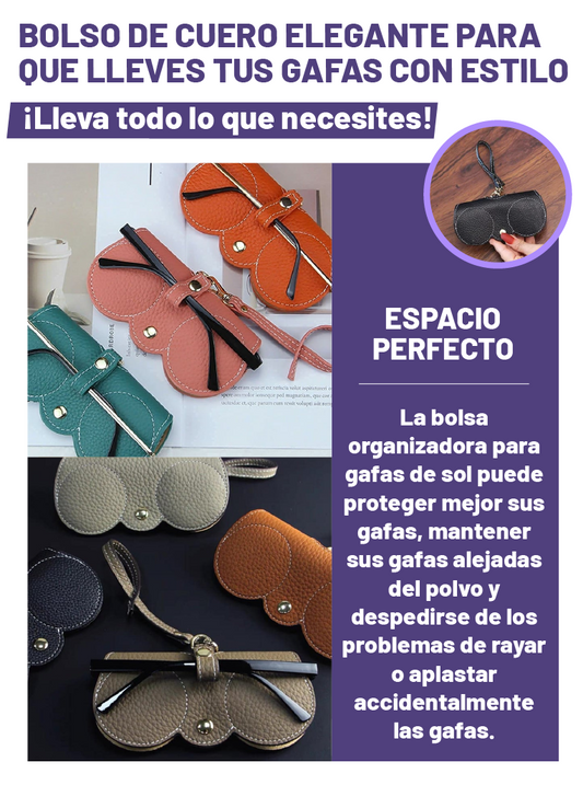 BOLSO DE CUERO PARA GAFAS