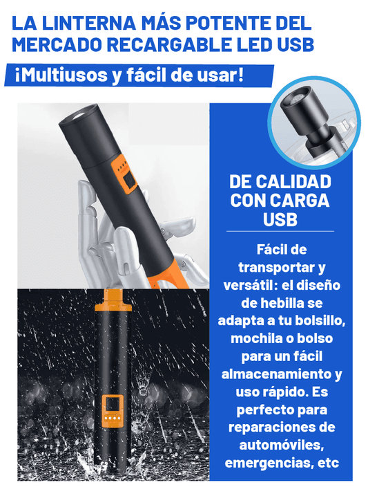 LINTERNA LED USB RECARGABLE