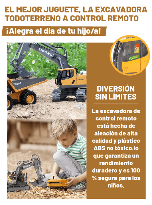 JUGUETE EXCAVADORA A CONTROL REMOTO