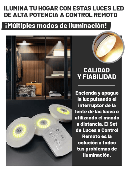 KIT LUZ LED INALAMBRICA POR 3