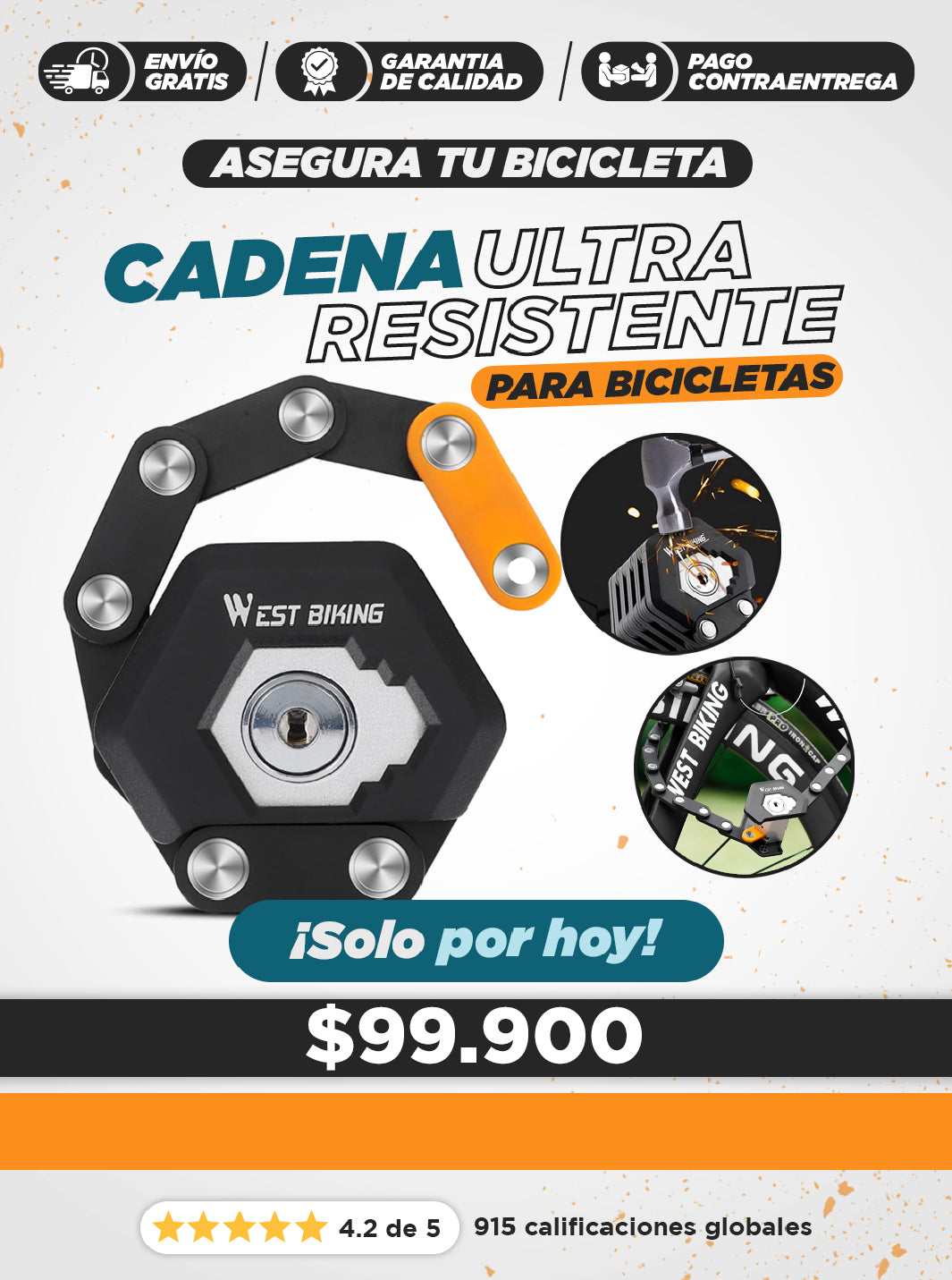 CADENA ULTRA RESISTENTE PARA BICICLETAS