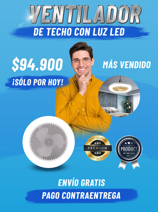 VENTILADOR DE TECHO CON LUZ LED