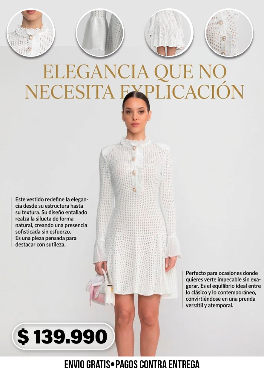 VESTIDO TEJIDO ELEGANTE PERLÉ
