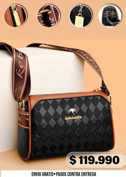 BOLSO BANDOLERA DE TRES COMPARTIMENTOS
